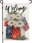 4Th of July Patriotic Garden Flag Double Sided 12X18 Inch Burlap Memorial Indepe