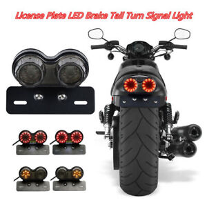 Smoke LED Twin Dual Tail Light Brake Tail Turn Signal ATV Motorcycle Accessories