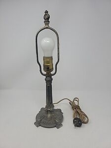 New ListingAntique 1920s Small Lamp Base for Slag Glass Shade 15 1/4
