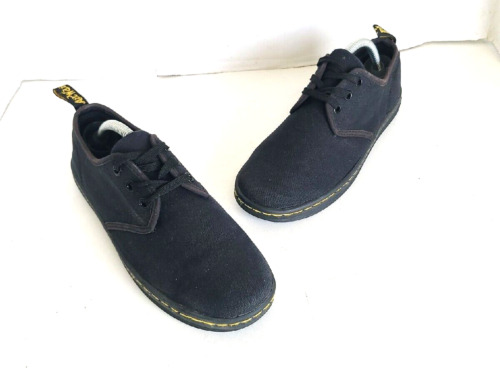 Dr Doc Martens Shoes Womens 7 Soho Casual Comfort Low Sneakers Black Canvas EUC!