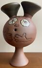 Vintage Mid Century Design West Double Sided Face Vase Modern Pottery Critter