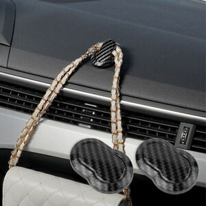 2X Car Carbon Fiber Dashboard Hook Interior  Hanger Hook For Gadget Handbag Keys