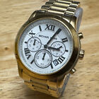 Michael Kors Quartz Watch MK-5916 Women Gold Tone Chronograph Analog New Battery