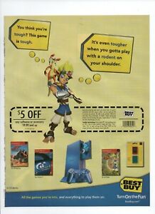Jak & Dexter Playstation 2 PS2 Best Buy $5 Off Coupon - 2003 Video Game PRINT AD
