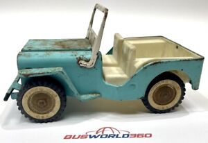TONKA JEEP Vintage 1960's Turquoise & White Dispatcher Pressed Steel Made in USA