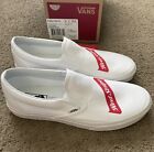 Vans Red Stripe Beer Shoes - Classic Slip On White New Size 10 Rare