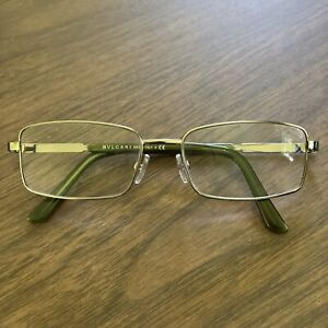 Bvlgari 1031-T 4057 Mens Rectangular Eyeglasses Frames Silver Green 54▯16-140