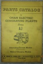 Onan AJ Series Generating Power Plant Repair Parts Catalog Manual Original 1959