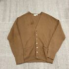 Vintage Warren Knit Cardigan Mens XXL Brown 1970s Sweater Arcylic