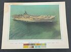 Vintage USS Valley Forge CV-45 Matted & Named Print
