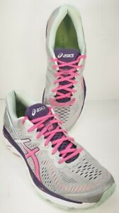 Asics Women's Gel Kayano 23 T696N Gray Pink Running Shoes Lace Up Low Top Sz 8.5