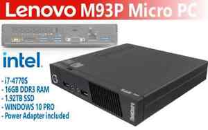 Lenovo ThinkPad M93p Tiny PC i7-4770S 16GB 1.92TB SSD Win10 Desktop WIFI Adapter