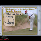 President Donald Trump signed Cut Custom Photo JSA LOA Inscribed Golf Auto Z1494