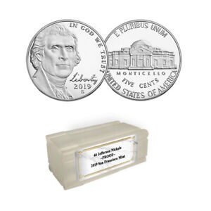 2019-S Proof Jeferson Nickel Coin Roll