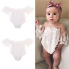 Infant Newborn Baby Girls Ruched Lace Romper Bodysuit Outfits Clothes