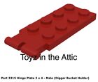 Lego 1x 3315 Red Hinge Plate 2 x 4 - Male (Digger Bucket Holder)