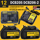 For DeWalt DCB206-2 20 Volt Max Lithium 12 AH ~ 3.0Ah Battery or DCB102 Charger