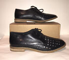 Hush Puppies Black Leather Chardon Perforated Oxford Shoes Women's Size 10
