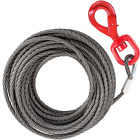 Winch Cable 3/8 In. 75 Ft Replacement Wire Rope 4400Lbs Self Locking Swivel Hook
