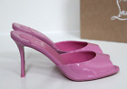 sz 8 / 38 Christian Louboutin Me Dolly Pink Patent Leather Slip On Sandal Shoes