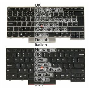 Keyboard for Lenovo Thinkpad T480s E480 E485 L480 L390 L380 / Yoga, Backlit / No