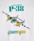Vintage Aviation T-Shirt POF P-38 printed front & back XXL shirt gently used