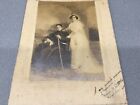 1914 LARGE CABINET CARD PHOTO 11X8 MILITARY OFFICER  WEDDING