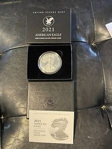 New Listing2021 United States Proof Type 2 Silver Eagle W/ Original US Mint Box & Papers