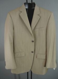MICHAEL KORS Mens Beige Khaki Blazer Jacket 2 Button Front 38 R*1008 Casual Work