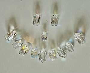 Swarovski Crystal AB 5204 Faceted Barrel Beads: Vintage! 4 sizes