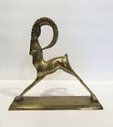 New ListingBrass Ibex Ram Gazelle Sculpture Hollywood Regency Patina Figurine MCM Vtg