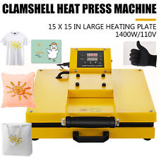 15x15 Inch 1400W Clamshell Heat Press Machine Sublimation/HTV For T-Shirts Bag