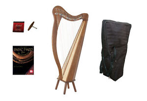 Roosebeck 29-String Minstrel Pedestal Harp w/Chelby Levers, Bag & Book, 5 Panel