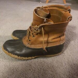 LL BEAN LEATHER WATERPROOF DUCK HUNTING BOOTS MENS SIZE 8