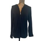 Cabi Hooded Cardigan Sweater Size Large Navy Blue Activewear Women’s Thermal