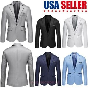 Men's Tuxedo Jacket Notched Lapel One Button Suit Blazer for Dinner Wedding Prom