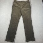 Talbots Pants Women's Size 12 Corduroy Brown Straight Leg Cotton Blend Casual