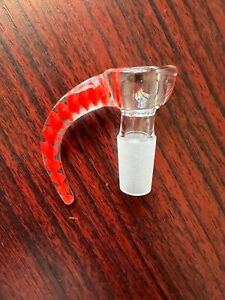 18mm Horn Bowl - VERY high quality thick glass built-in screen - Red