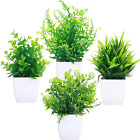 GREENTIME 4 Pcs Fake Plants Potted Small Artificial Plants Indoor Faux Plants