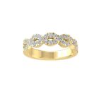 10K Yellow Gold Round Natural Diamond Anniversary Band Ring Size 7 For Women