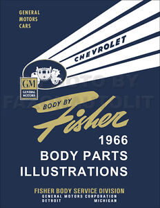 1966 Chevy Body Parts Illustration Book Impala and SS Caprice Bel Air Biscayne