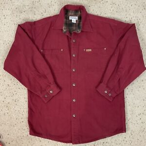 Vintage CARHARTT Size MEDIUM Red Flannel Lined Snap Work Shirt Jacket Men’s