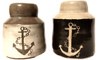 Handmade Nautical Theme Clay Mugs - Glazed Finish - Both Included