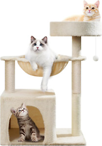 New ListingCat Tree Tower for Indoor Cats 28In, Multi-Level Climbing Activity Cat House Con