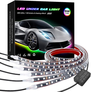 KORJO Car Underglow Lights, 6 Pcs Bluetooth Led Strip Lights with Dream Color C