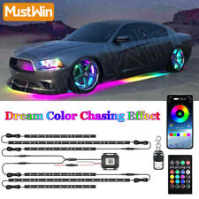 RGB Dreamcolor LED Car Underglow Lights Music Bluetooth APP Remote Control Strip