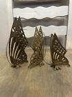 Vintage Brass Butterfly Wall Hanging Home Décor Mid Century MCM Set of 3 Sizes