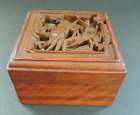 Vintage/Antique Chinese Hand Carved Wooden Box With Crab On Cover