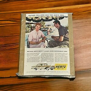 Esther Williams Magazine Ads Hertz Car Rental Advertisement Retro 1958 VTG