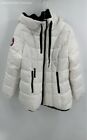 Maintains Warmth Womens White Sherpa Fleece Lined Pockets Hooded Puffer Jacket L